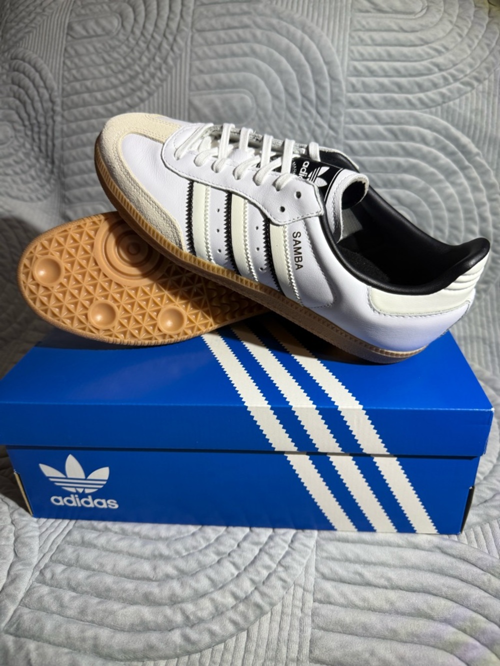 adidas Samba Sneakers White Black with Gum Sole
